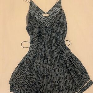 Zimmermann Silk Lapis Print Romper